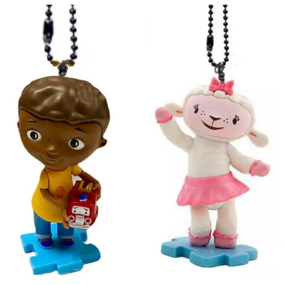 Donny & Lambie Lamb Pvc Keychain Dangler Figure Doc McStuffins Ornament Charm 3”