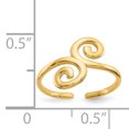 thumbnail image 3 of 14k Yellow Gold Swirl Adjustable Toe Ring Open Midi, 3 of 9