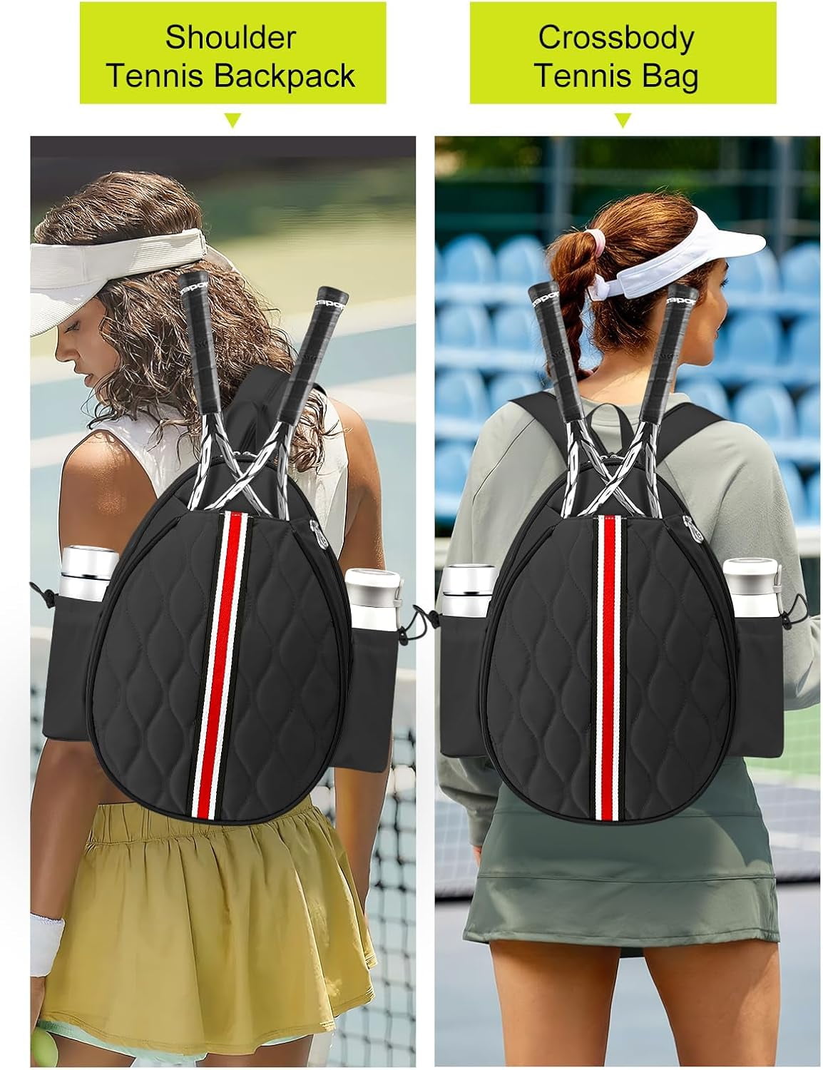 17in Tennis Backpack for 2 Rackets & Gear, Sports Bag with Wet/Dry Compartment, Unisex Backpack for Men and Women, Ideal Gift for Tennis & Pickleball