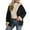Black, variant on Womens Jackets Black Lined Hooded Full Zip Up Jackets Contrast Trim Side Pocket Relaxed Fit Warm Cozy Casual Daily Wear Cold Weather Jackets