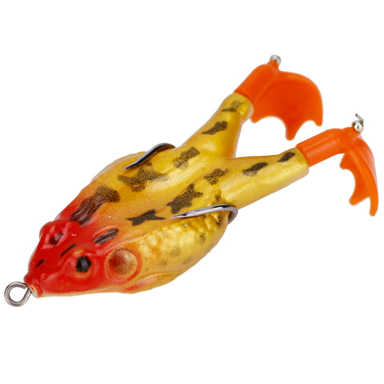 Soft Frog Bait Double Propellers Legs 3D Eyes 9cm Lifelike Silicone Skin  Pattern Frog Lure for Bass Snakehead Pike 