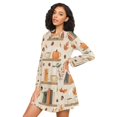 thumbnail image 3 of FORMRS Womens Long Sleeve Nightgowns Crew Neck Sleep Shirt Soft Pajamas Sizes S-3XL, Fall Book Shelf, 3 of 8