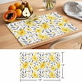 thumbnail image 6 of Country Yellow Flowers Placemats Set&nbsp;of 1 Grey Plant Leaves Dasiy Floral Heat Insulation Washable Place Mats, Non-Slip Table Mats for Dining Table Party Kitchen Decor,13x19 Inch, 6 of 9