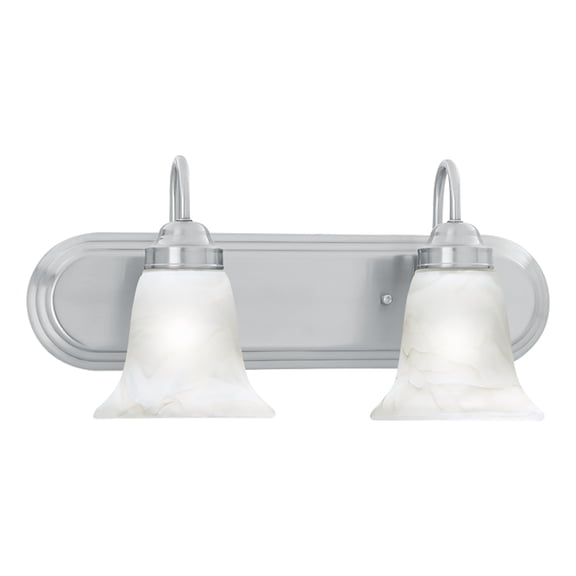 Elk Home Homestead 2-Light Brushed Nickel 18-Inch Wide Vanity Light with Alabaster Glass