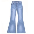 thumbnail image 4 of Shadoumai Tween Girls Jeans Casual Kids Wide Leg Trousers Zipper Fly Loose Fit Baggy Denim Pants with Pockets, 4 of 4