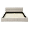 thumbnail image 5 of Queen Size Upholstered Bed Frame,No Box Spring Needed, Sturdy Solid Wood Platform Bed with Thick Chenille Fabric & Headboard , Easy Assembly, Modern Bedroom Upgrade, Durable Design, Beige, 5 of 7