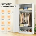 thumbnail image 5 of STANI Metal Armoire Closet with Lock, 72" Tall Wardrobe Cabinet with Hanging Rod,White Steel Clothing Locker Storage for Home,Bedroom,Office,Employee, 5 of 9