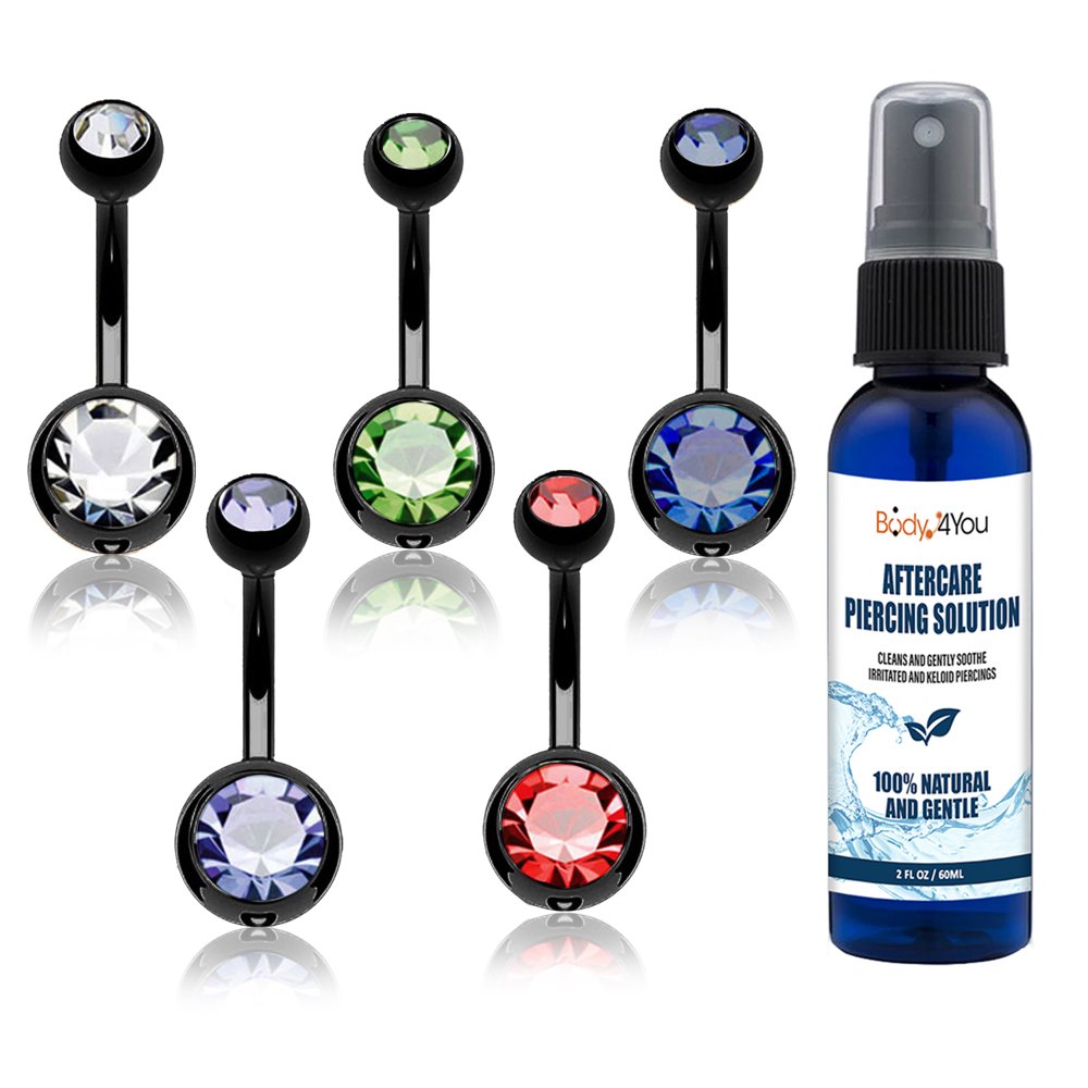 BodyJ4You BodyJ4You 5PC Belly Button Rings Piercing Aftercare Spray