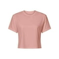 thumbnail image 3 of Women's Ideal Crop Top Round Neck Short Sleeve T-Shirt, Desert Pink, 3X-Large, 3 of 7