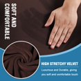 thumbnail image 2 of H.VERSAILTEX 3-Piece Velvet T Cushion Loveseat Slipcover, Stretch 2 Cushion Sofa Cover with 2 Separate T Cushion Covers, Non-Slip Furniture Protector, Brown, 2 of 7