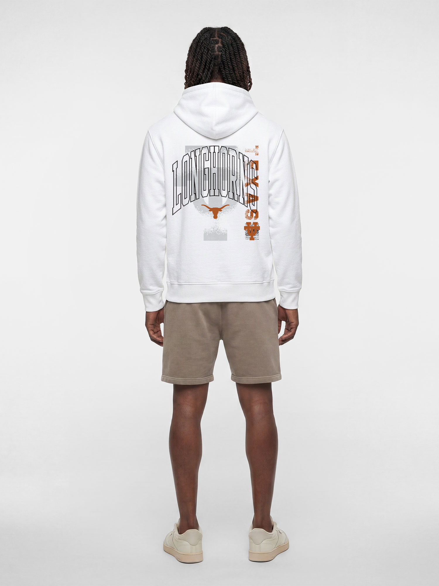 Texas Longhorns Reebok Mens White Hooded Sweatshirt