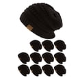 thumbnail image 1 of CC Slouch Thick Knit Beanie, Black ( 12 pack ), 1 of 1