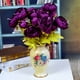 thumbnail image 5 of Ramo de flores de peonía artificial Oficina en el hogar Decoración floral falsa Ramo de flores de seda para banquete de boda, Morado oscuro Eigraketly HA7181-09B, 5 of 6