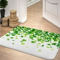 thumbnail image 2 of St. Patrick's Day Clover Bathroom Rugs, Green Clover Shamrock Irish Shamrock Non-Slip Bath Rugs, St patricks Day Clover Bathroom Rug Mat 19X31inch, Extra Soft and Absorbent Bath Rugs, 2 of 3