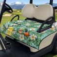 thumbnail image 3 of Pzuqiu Palm Leaves Frangipani Quilted Golf Cart Seat Covers Comfortable, Pockets, Suitable for Outdoor, Fit for Yamaha Club Car, 3 of 9