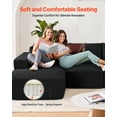 thumbnail image 2 of VEVOR Canapé Sectionnel Modulaire en L Style Nuage avec Chaise Longue et Coussin Noir, 2 of 9