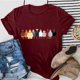 thumbnail image 2 of Gibobby Camisetas Mujer Manga Corta Mujeres Casual Impresión Manga Corta Cuello Redondo Camiseta Suelta Blusa Tops(Vino,M), 2 of 4