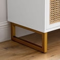 thumbnail image 3 of 47 Inch Mid Century Modern White TV Stand with Adjustable Shelf, Rattan TV Stands, 3 of 4