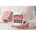 thumbnail image 7 of WIRESTER 11 Oz Ceramic Tea Cup Coffee Mug, World's Worst Boss, 7 of 7