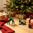 thumbnail image 4 of Cadancy Christmas Reindeer Figurines Set of 2 Tabletop Statues for Festive Display, Elegant Deer Ornaments Home Mantle Shelf Indoor Holiday Decor Winter Seasonal Decoration Gift, 4 of 7