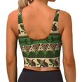 thumbnail image 4 of Uemuo Dark Green Vintage Corn Pattern Pattern Women's Sports Bra - High Impact Support, Breathable, and Comfortable Athletic Bra for Running, Yoga, and Workouts, 4 of 9