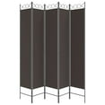 thumbnail image 2 of vidaXL 5-Panel Room Divider Brown 200x220 cm Fabric, 2 of 5