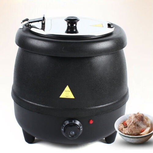10L Electric Catering Soup Kettle Food Cooker Warmer Pot 400W 80°c Black 