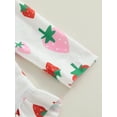 thumbnail image 6 of Suealasg Kids Girl One Piece Swimsuits Long Sleeve Strawberry Print Jumpsuit Swimwear +Hat Toddler Baby Girl Summer Romper Bathing Suit Beachwear 0-3 Years, 6 of 8