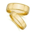 thumbnail image 2 of Pompeii3 Matching Gold His Hers Polished Wedding Band Ring Set, 2 of 5