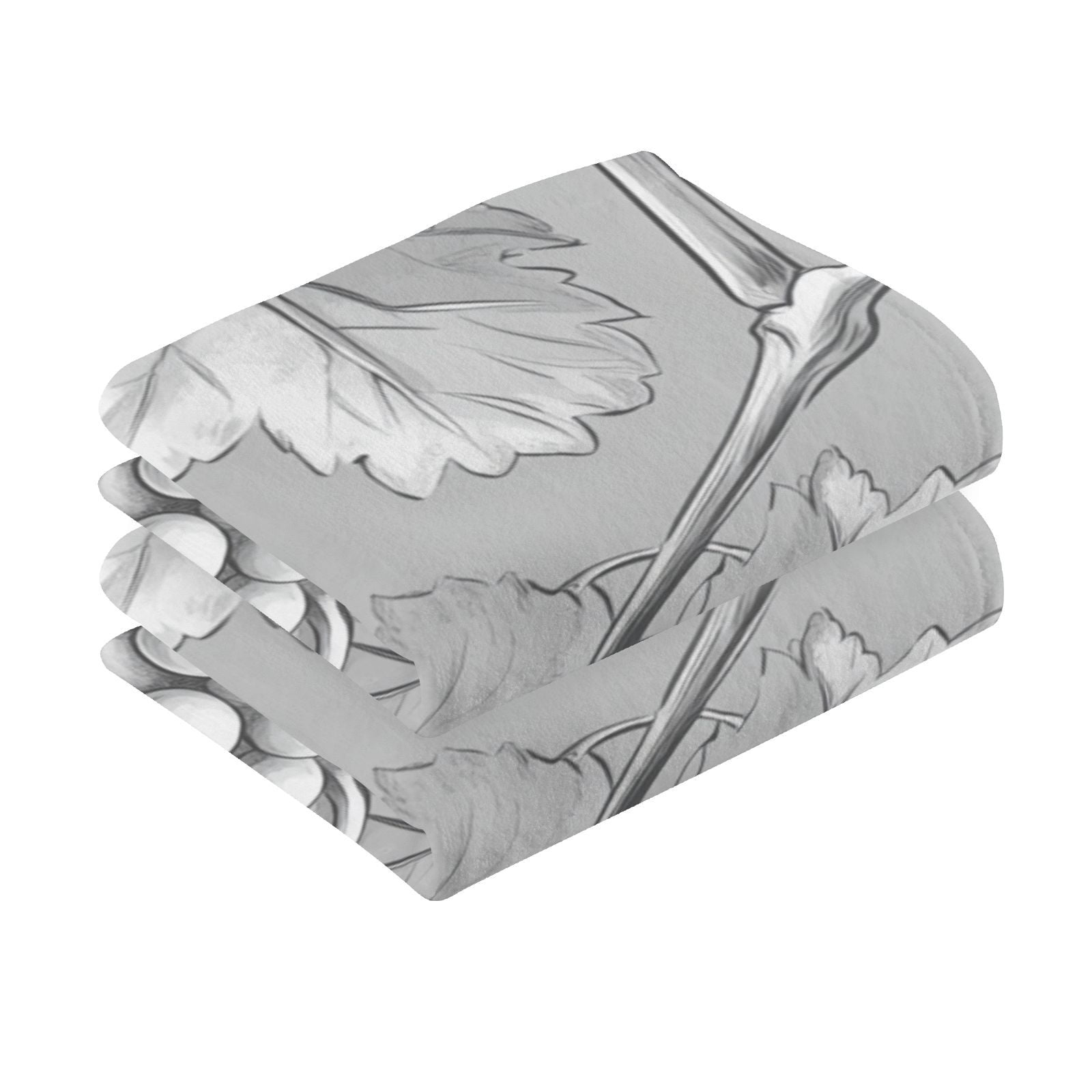 Gray Grapes Leaves Hand Towels Cotton Bath Towels Large Face Towels Absorbent for Bathroom 2 Packs
