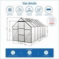 thumbnail image 4 of Greenhouses | 6x12 FT All-Season Walk-in Greenhouse for Outdoor Backyard, Black | Greenhouse Type:Walk-In | Frame Material:Aluminum Alloy, 4 of 9