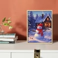 thumbnail image 3 of Nawypu  Christmas Canvas Prints Wall Art, Light Up Snowy Scene Wall Hanging Picture for Holiday Decor, Battery Operated Painting Snow House Snowman, 3 of 4