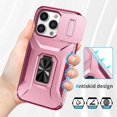 thumbnail image 4 of Heavy Duty Armor Case for iPhone 14 Pro with Slide Camera Cover & Magnetic Ring Stand Pink, 4 of 5
