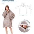 thumbnail image 4 of Sudadera Cobija Bluelander con Capucha, Manta Térmica, Unitalla, Gris Claro, 4 of 4