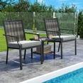 thumbnail image 4 of Costway Patio Wicker Chairs Set of 4 Stackable Rattan Armchairs with Removable Cushions, 4 of 8