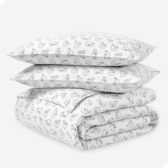 Bare Home Flannel Duvet Cover Set - 100% Flannel Cotton - Double Brushed - Full/Queen, Feelin' Foxy