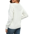 thumbnail image 2 of Fashnice Chandail pour Femmes, Chandail d'Hiver Chaud à Manches Longues, Tricoté, Chic et Confortable, Blanc TG, 2 of 3