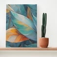 thumbnail image 2 of Botanical Canvas Wall Art Leaf Abstract Triptych Wall Decor Framed Plant Prints Green Orange Paintings Floral Pictures Set of 3 Pieces for Bathroom Bedroom Living Room - 12'''' x 16'''', 2 of 6