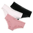 thumbnail image 6 of Attraco Women Plus Size Panties Mid Waist Lace Solid Color Cotton Underwear Pack of 4 1X-4X, 6 of 10
