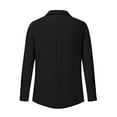 thumbnail image 6 of Black Cardigan, Woman Fashion Solid Color Button Pocket Long Sleeve Turndown Collar Blouse Tops, 6 of 6