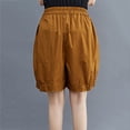 thumbnail image 4 of ZyeKqe Cotton Linen Shorts for Women Wide Leg Summer Casual Shorts High Waisted Knee Length Lounge Shorts, 4 of 5