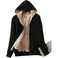 thumbnail image 1 of Veste à Capuche Doublée en Sherpa à Fermeture Éclair Complète pour Femmes, 1 of 12