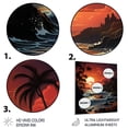 thumbnail image 3 of Designart "Papercut of a Crimson Beach Sunset III" Landscape & Nature Metal Wall Decor, 3 of 5