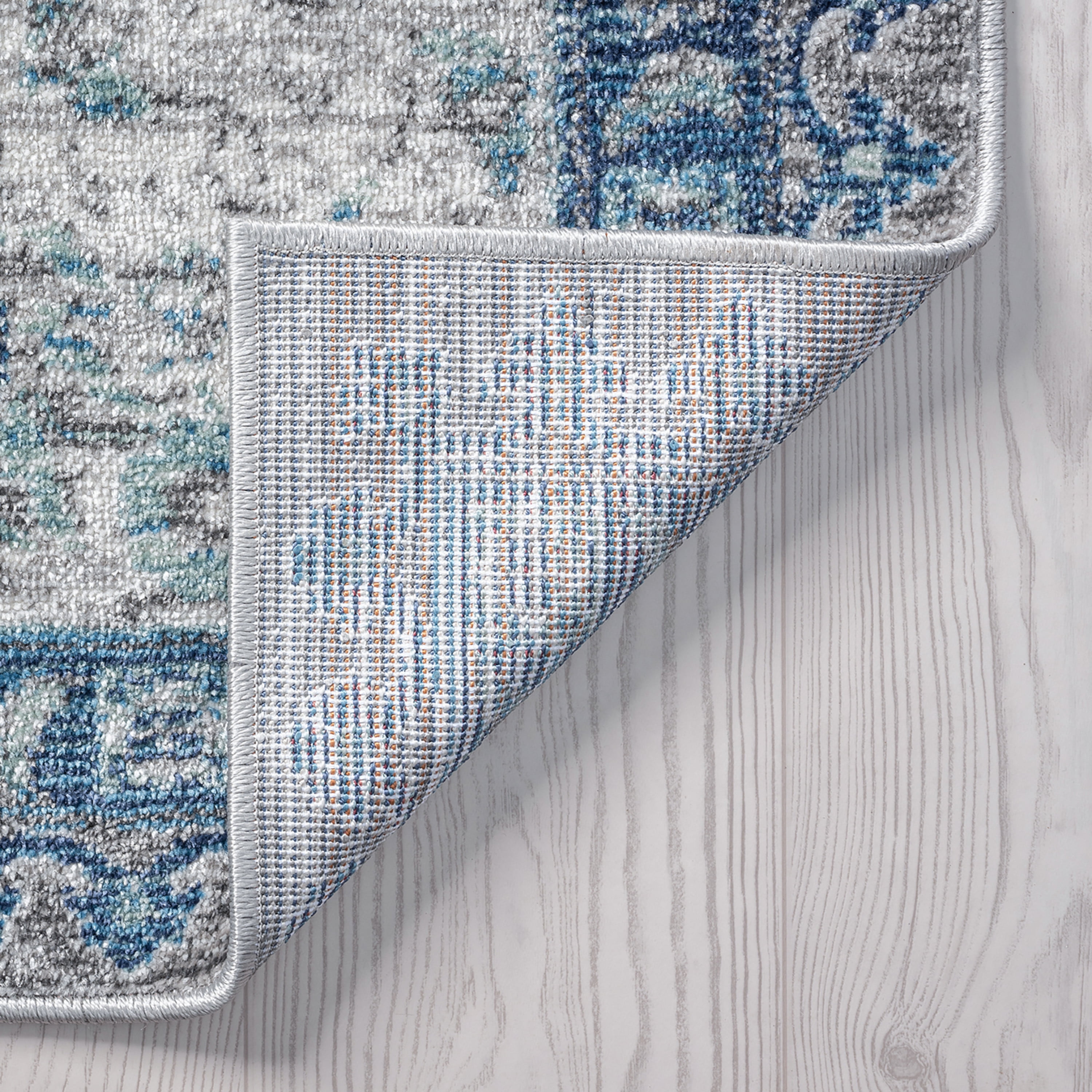 Bliss Rugs Oriental Area Rug, Medallion Indoor Rugs for Living Room, Dining Room, Bedroom | Gray/Blue, 5' x 8' (5'3''x7'3'')