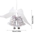 thumbnail image 3 of White Christmas Bells Ornaments with Semi-Transparent Acrylic and Ribbon Bow, for Christmas Tree Decor, 2 Pcs, 3 of 4