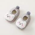 thumbnail image 5 of MEZZALL Winter Children Shoes For Girls Boys Floor Shoes Flat Bottom Non- On Plush Warm Comfortable Cute Cartoon Bear Trendy Footwear, Grey, 12-18 Months, 5 of 8