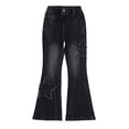 thumbnail image 6 of Low Rise Jeans Baggy Jeans for Girls Cute Kids Bow Embroidery Wide Leg Denim Pants High Waist Trousers Y2k Tween Clothes, 6 of 9