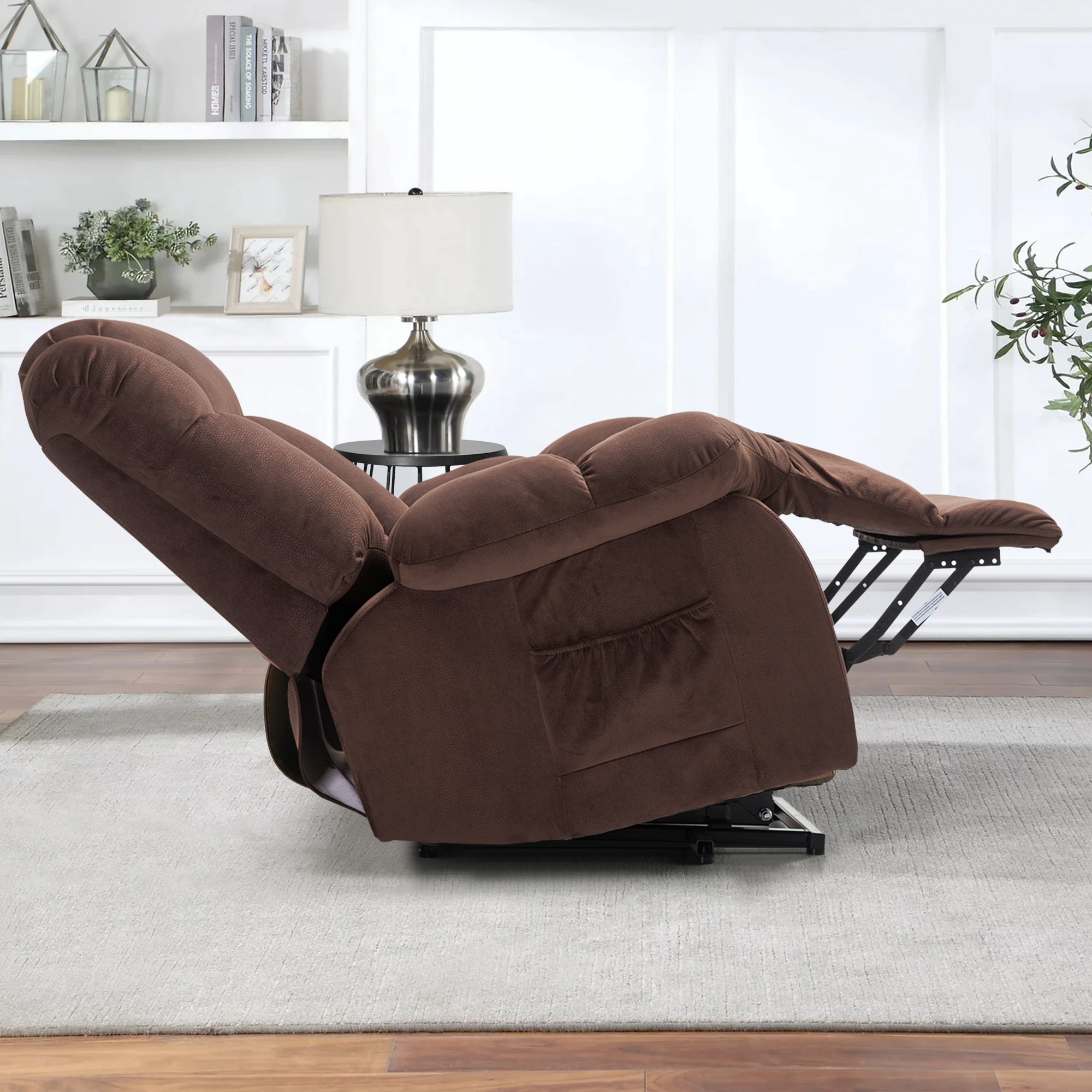 Large Power Lift Recliner Chair for Elderly, Overstuffed Wide Recliners for Adults, Heavy Duty Recliner Sofa and Safety Motion Reclining Mechanism,300lb Capacity,Coffee