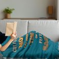 thumbnail image 3 of Wording Soft Flannel Fleece Throw Blanket, Retro Grunge Background with Happiness Themed Word Arrangement, Cozy Plush for Indoor and Outdoor Use, 60" x 80", Petrol Blue Orange Beige, by Ambesonne, 3 of 5