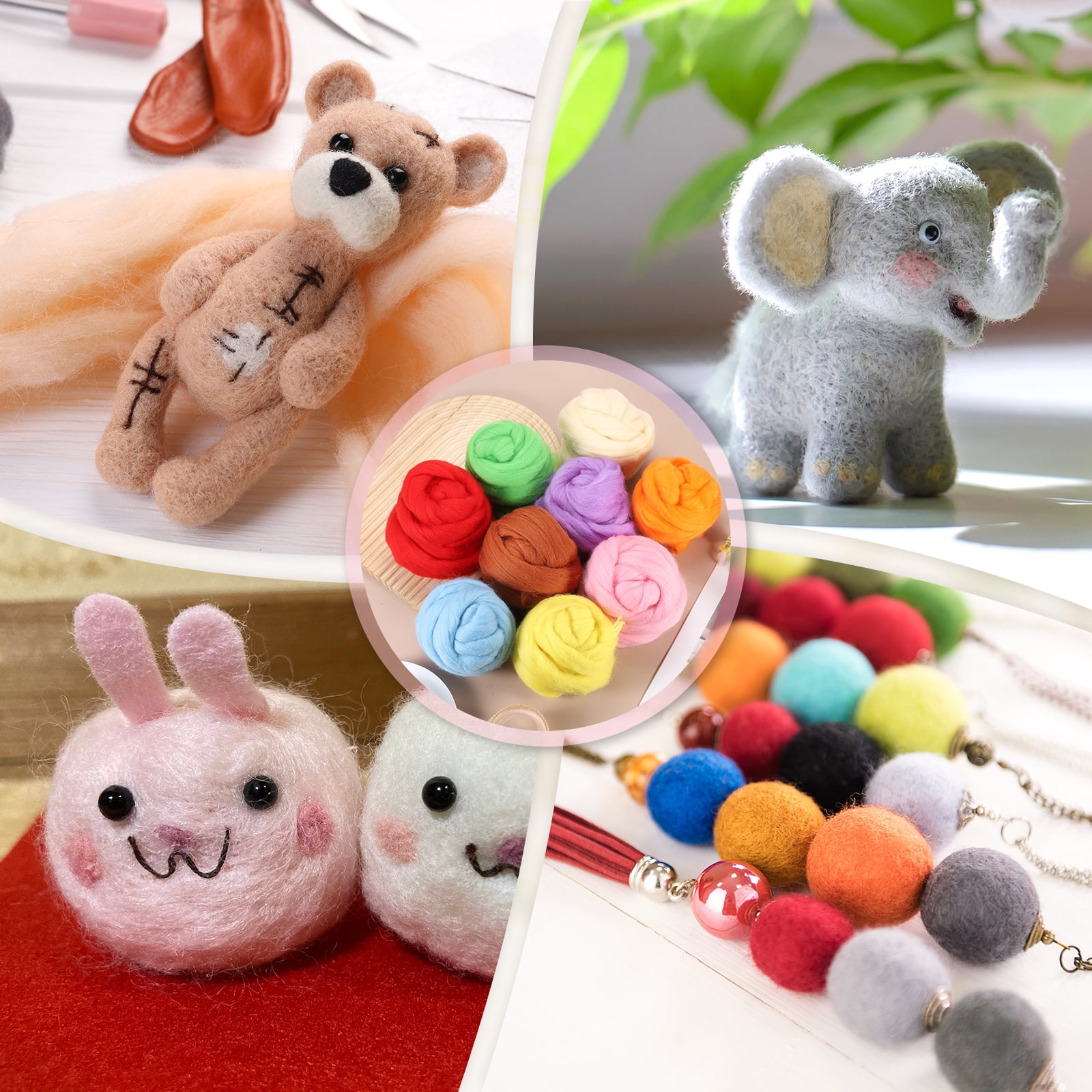 Uxcell Wool Roving Yarn, 250G/8.8OZ Soft Felting Wool Pure Chunky Roving Yarn Bulk for Needle Felting Knitting Blanket Spinning Weaving DIY Craft, Gray